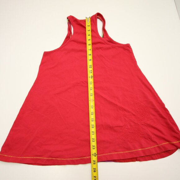 FARM Red Stripe Owl Embroidery Butterfly Racer Back Tank Top Womens M Red READ - Picture 16 of 16